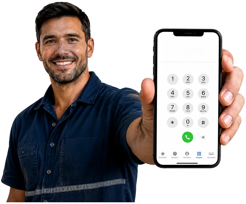 Plumber answering a Ashfield enquiry by phone