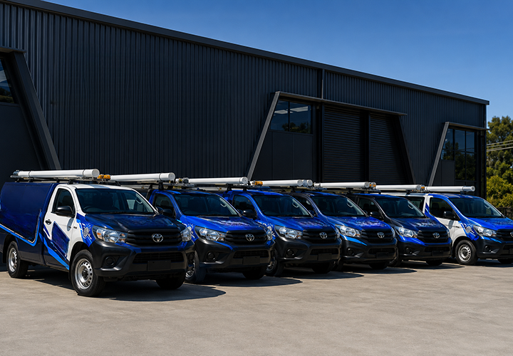 Fleet of Ashfield Blocked Drains plumbing vans